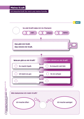 Arbeitsblatt Meine Kraft