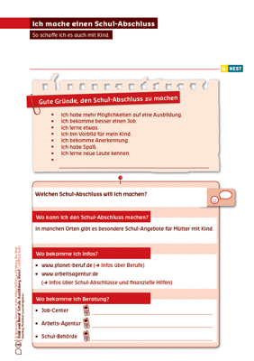 Arbeitsblatt Ich mache einen Schul-Abschluss