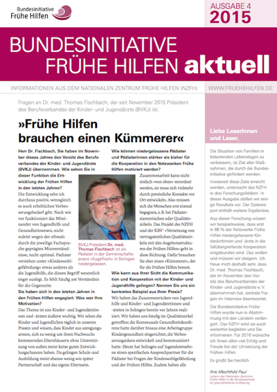 Cover Bundesinitiative Frühe Hilfen aktuell 04/2015