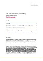 Titelbild - Beiratspapier: Zusammenhang von Bildung und Frühen Hilfen