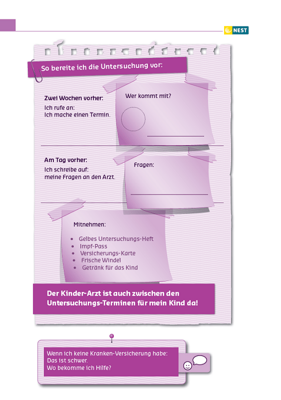 Arbeitsblatt Jede Kinder-Untersuchung ist wichtig - Folgeseite
