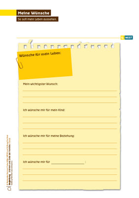 Arbeitsblatt Meine Wünsche
