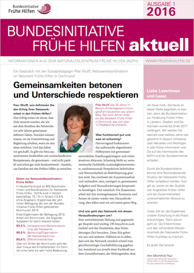 Cover Bundesinitiative Frühe Hilfen aktuell 01/2016