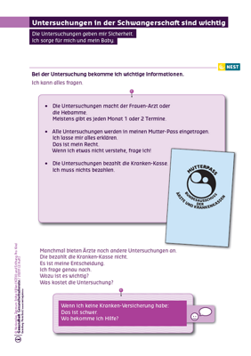 Arbeitsblatt Untersuchungen in der Schwangerschaft sind wichtig