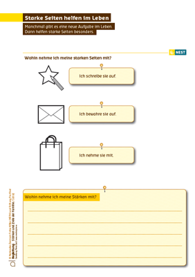 Starke Seiten helfen im Leben Arbeitsblatt Starke Seiten helfen im Leben
