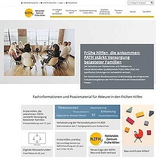 Screenshot der Startseite fruehehilfen.de