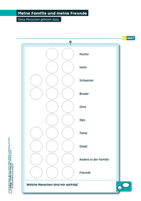 Arbeitsblatt Meine Familie und meine Freunde