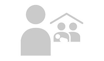 Icon mit einer großen Figur, daneben zwei kleine mit Baby unter einem Dach