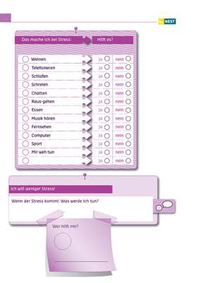 Arbeitsblatt Weniger Stress ist besser - Folgeseite