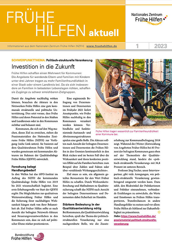 Titelbild Frühe Hilfen aktuell Ausgabe 1/2023