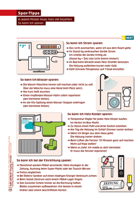 Arbeitsblatt Spar-Tipps