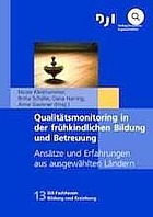 Titelbild - Qualitätsmonitoring in der frühkindlichen Bildung und Betreuung