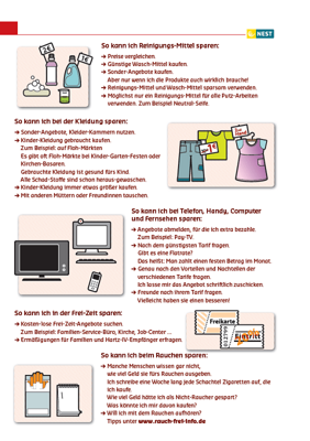 Arbeitsblatt Spar-Tipps Folgeseite