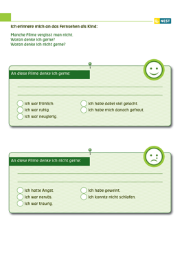 Arbeitsblatt Fernsehen in meiner Kindheit - Folgeseite