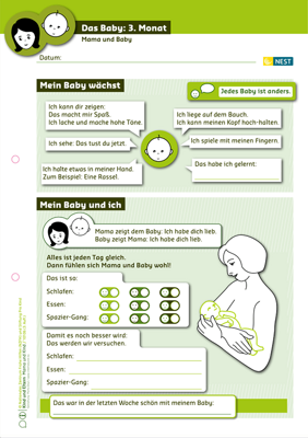 Das Baby: 3. Monat Arbeitsblatt Das Bay: 3. Monat
