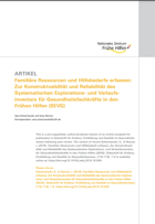 Titelbild - Familiäre Ressourcen und Hilfebedarf erfassen: Zur Konstruktvalidität und Reliabilität des Systemischen Explorations- und Verlaufsinventars für Gesundheitsfachkräfte in den Frühen Hilfen (SEVG)