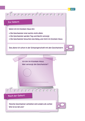 Arbeitsblatt Geschwister auf die Geburt vorbereiten - Folgeseite