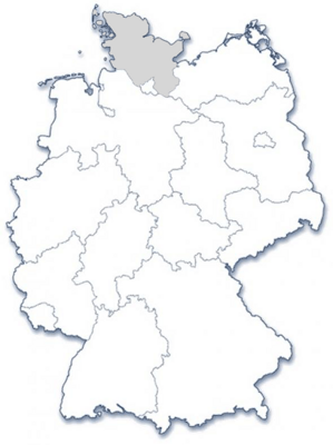 Abbildung zeigt Deutschlandkarte mit grau eingefärbtem Bundesland