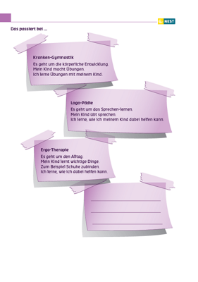 Arbeitsblatt Besondere Hilfen für mein Kind - Folgeseite