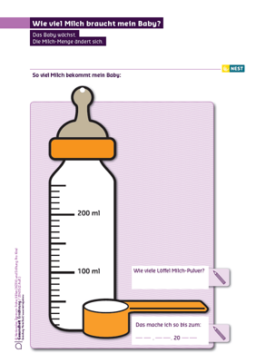 Wie viel Milch braucht mein Baby? Arbeitsblatt Wie viel Milch braucht mein Baby?