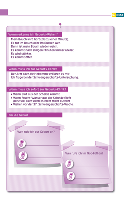 Informationen zur Geburt - Folgeseite Arbeitsblatt Informationen zur Geburt - Folgeseite