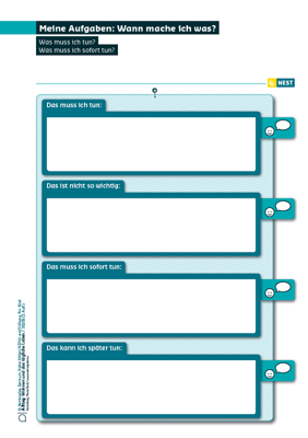 Meine Aufgaben - wann mache ich was? Arbeitsblatt Meine Aufgaben - wann mache ich was?