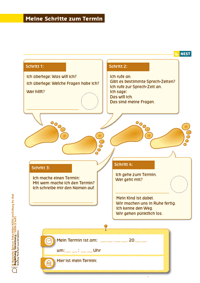 Arbeitsblatt Meine Schritte zum Termin