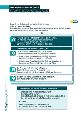 Arbeitsblatt Die Prozess-Kosten-Hilfe