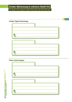 Arbeitsblatt Kinder-Betreuung in meinem Stadt-Teil 