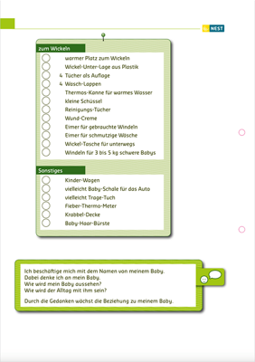 Arbeitsblatt Das braucht mein Baby Folgeseite