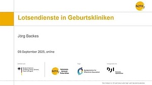 Startscreen der PowerPoint Lotsendienste in Geburtsklinik