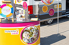 Infostand mit Quiz-Rad