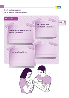 Arbeitsblatt Gefühle nach der Geburt - Folgeseite