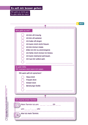 Es soll mir besser gehen Arbeitsblatt Es soll mir besser gehen