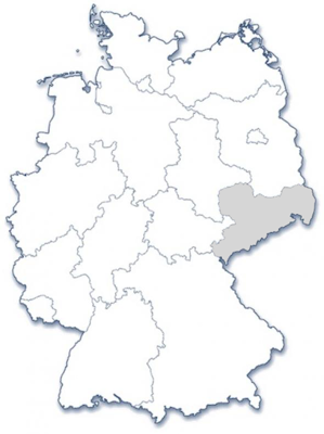 Abbildung zeigt Deutschlandkarte mit grau eingefärbtem Bundesland