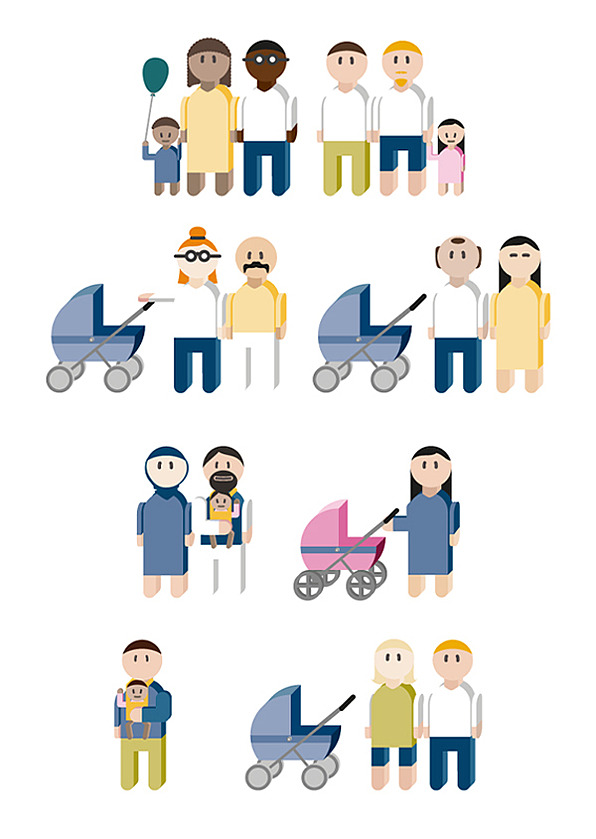Illustration zeigt verschiedene Familienmodelle