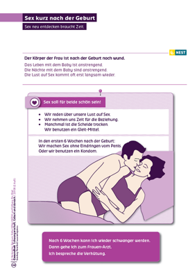 Arbeitsblatt Sex kurz nach der Geburt