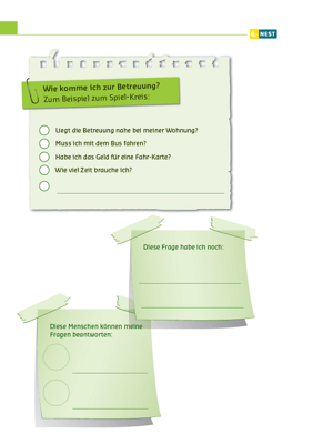 Die Kinder-Betreuung planen - Folgeseite Arbeitsblatt Die Kinder-Betreuung planen - Folgeseite