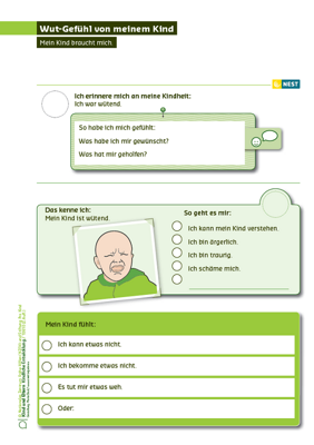 Arbeitsblatt Wut-Gefühl meines Kindes