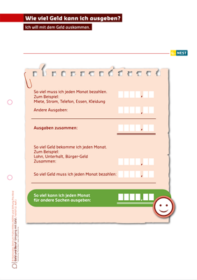 Arbeitsblatt Wie viel Geld kann ich ausgeben?