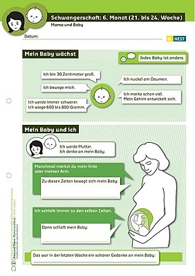 Arbeitsblatt Schwangerschaft 6. Monat