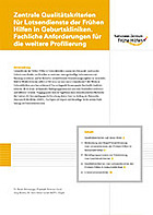Titelbild - Zentrale Qualitätskriterien für Lotsendienste der Frühen Hilfen in Geburtskliniken. Fachliche Anforderungen für die weitere Profilierung
