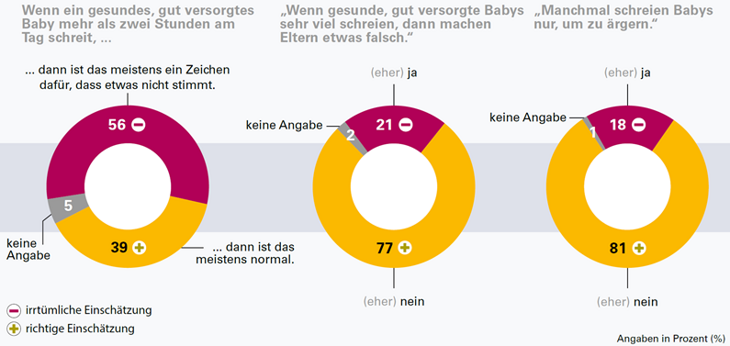 Grafik: Wissen in der Bevölkerung über frühkindliches Schreien Grafik: Wissen in der Bevölkerung über frühkindliches Schreien