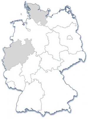 Abbildung zeigt Deutschlandkarte mit grau eingefärbtem Bundesland