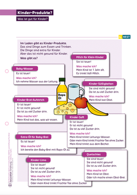 Arbeitsblatt Kinder-Produkte