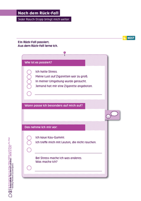 Arbeitsblatt Nach dem Rück-Fall