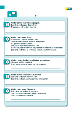 Arbeitsblatt Kinder haben Rechte Folgeseite