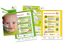 Cover verschiedener Materialien des Netzwerks gesund ins Leben