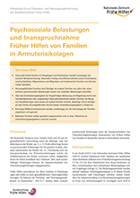 Titelbild - Faktenblatt 8: Psychosoziale Belastungen und Inanspruchnahme Früher Hilfen von Familien in Armutsrisikolagen