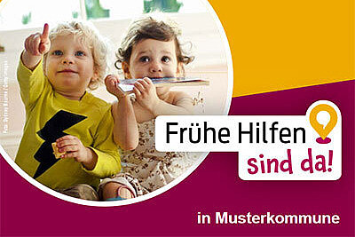 Infoplakat mit zwei Kleinkindern